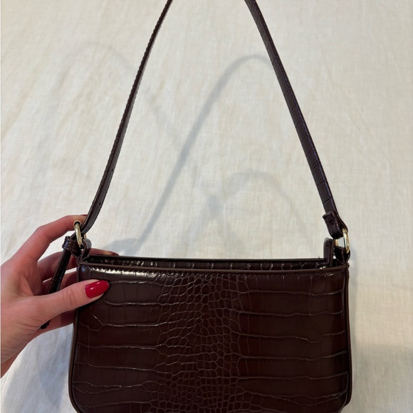 Brown croc shoulder bag - Picture 3 of 3
